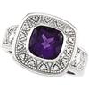 Image 1 : WHITE GOLD RING AMETHYST DIAMONDS (62267)