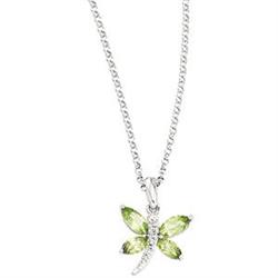14K NECKLACE PERIDOT DIAMOND DRAGONFLY (62285)