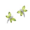 Image 1 : 14K EARRINGS PERIDOT DIAMONDS DRAGONFLY (62286)
