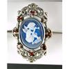 Image 1 : ANTIQUE STYLE RING CAMEO w GARNETS (62301)