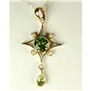 Image 1 : ANTIQUE STYLE PENDANT PERIDOT SEED PEARLS (62311)