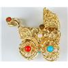 Image 1 : VINTAGE 14k GOLD BABY CARRIAGE CHARM w PEARLS TURQUOISES CORALS circa 1950 (61184)