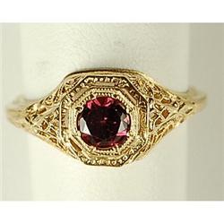ANTIQUE STYLE GOLD RING GARNET .75 CTS! (42561)