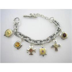 Antique Style FOB BRACELET 6 Fob CHARMS (60384)