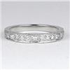 Image 1 : ANTIQUE ART DECO DIAMOND WEDDING BAND WHITE GOLD (61821)