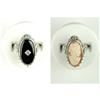 Image 1 : Antique Style FLIP RING BLACK ONYX DIAMOND CAMEO (40682)