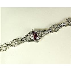 ANTIQUE STYLE BRACELET AMETHYST DIAMONDS (42054)