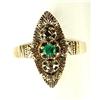 Image 1 : ANTIQUE GOLD RING EMERALD DIAMONDS (59377)