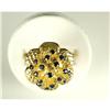 Image 1 : 14K GOLD RING 17 BLUE SAPPHIRES in FLOWER (59409)