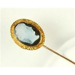 Antique Gold Stickpin CAMEO looks like Caesar! (60235)