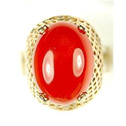ESTATE 14K GOLD RING HUGE CARNELIAN (60623)