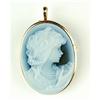Image 1 : 14K GOLD AGATE CAMEO PIN PENDANT (61302)