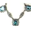 Image 1 : ANTIQUE STYLE NECKLACE BLUE TOPAZ 12 CTS! FILIGREE (41775)