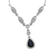 Image 1 : WHITE GOLD NECKLACE SAPPHIRE DIAMONDS (58587)