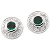 Image 1 : WHITE GOLD EARRINGS EMERALD w DIAMONDS (58756)