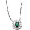 Image 1 : WHITE GOLD NECKLACE EMERALD w DIAMONDS (58759)