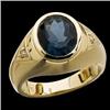 Image 1 : 14K GOLD GENTS RING LONDON BLUE TOPAZ 5 CARATS! (59140)