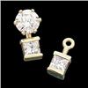 Image 1 : 14k EARRING JACKETS PRINCESS DIAMONDS (59785)