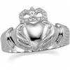 Image 1 : SOLID PLATINUM Gents IRISH CLADDAUGH RING  (59936)