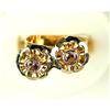 Image 1 : VINTAGE 18K GOLD RING 2 AMETHYSTS (60034)