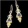 Image 1 : 14k Gold Earrings IOLITE w DIAMOND (60069)