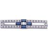 Image 1 : Elegant 14k White Gold Pin SAPPHIRES DIAMONDS (60677)