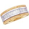 Image 1 : WEDDING BAND BAGUETTE DIAMONDS w YELLOW DIAMONDS (60758)