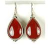 Image 1 : ANTIQUE STERLING EARRINGS CARNELIAN (60938)
