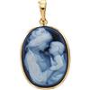 Image 1 : 14K Gold Pendant CAMEO MOTHER CHILD (61008)