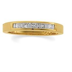 14K GOLD WEDDING BAND PRINCESS CUT DIAMONDS (61220)