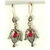 Image 1 : ANTIQUE STYLE EARRINGS RUBY ROSE DIAMONDS (61788)