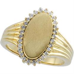 14K GOLD SIGNET RING DIAMONDS (61862)