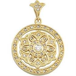 ANTIQUE STYLE GOLD PENDANT DIAMONDS (61905)