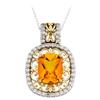 Image 1 : 14k Gold Necklace Citrine Diamonds (61946)
