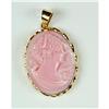 Image 1 : ESTATE 14K GOLD PENDANT CAMEO IN PINK (62064)