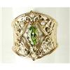 Image 1 : ANTIQUE STYLE RING PERIDOT SEED PEARLS (62249)