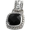 Image 1 : 14K WHITE GOLD PENDANT BLACK ONYX DIAMOND (62271)