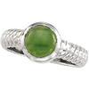 Image 1 : 14K WHITE GOLD RING GREEN JADE (62283)