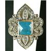 Image 1 : ANTIQUE STYLE RING AQUAMARINE DIAMONDS (62300)