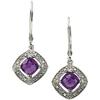 Image 1 : WHITE GOLD EARRINGS AMETHYST DIAMONDS (62318)