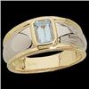 Image 1 : GENTS GOLD RING GENUINE AQUAMARINE (62319)