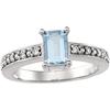 Image 1 : WHITE GOLD RING AQUAMARINE w DIAMONDS (62320)