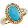 Image 1 : 14K GOLD RING OVAL TURQUOISE 4 CTS! (62339)