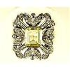 Image 1 : ANTIQUE RING PERIDOT 3 CTS! DIAMONDS (61757)