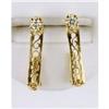 Image 1 : 14k Yellow Gold Diamond Huggie Style Earrings. (60224)