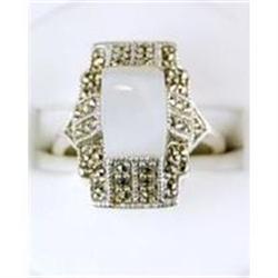 ANTIQUE STYLE RING MOTHER OF PEARL MARCASITES (60465)
