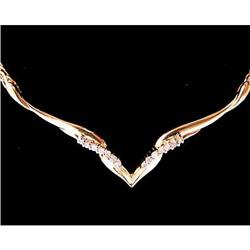 14K GOLD NECKLACE 14 DIAMONDS! (60620)