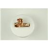 Image 2 : 14K ROSE GOLD Retro Ring RUBYS DIAMOND c 1940 (60956)