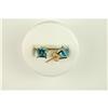 Image 2 : 14K GOLD EARRINGS PRINCESS BLUE TOPAZ (61049)