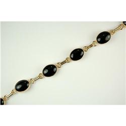 14K GOLD BRACELET BLACK ONYX 24 CARATS! (61308)